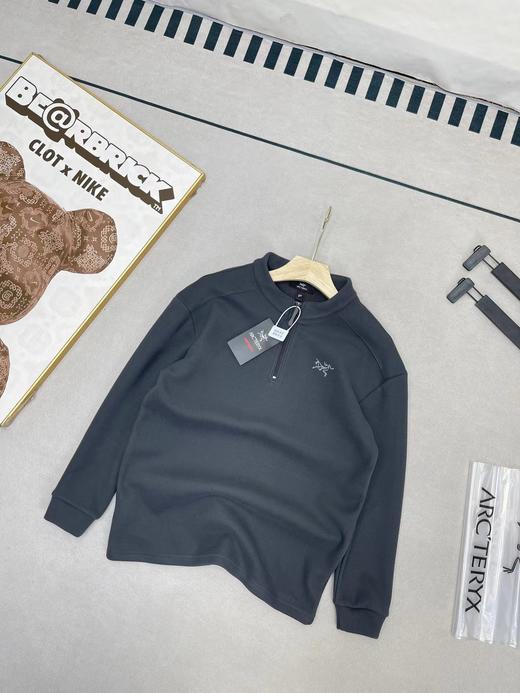 F011255户外新款弹力运动户外休闲加绒加厚半拉链打底衫长袖 商品图3