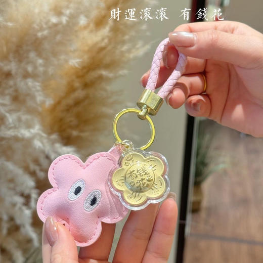 香港周六福黄金钻石首饰 香港周六福999足金 大富大贵/锦上添花有钱花挂饰 商品图7