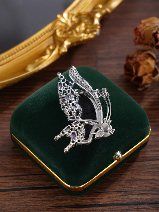 子佩集【海蝶翩跹】珍珠惜王妃胸针【XXXZ242】8mm珠螺钿蝴蝶2601 商品图4