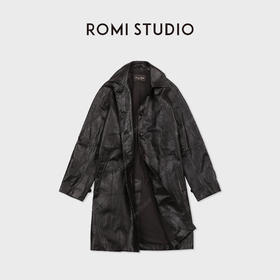 ROMI STUDIO棕标系列-法国头层小牛原皮哑光挺括皮大衣RWCWWG6668