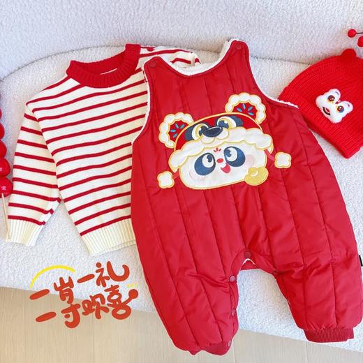 【新年背带裤套装合集】嘟嘟家宝宝新年套装婴儿冬季红色背带裤男童女童拜年服童装儿童过年衣服 商品图5
