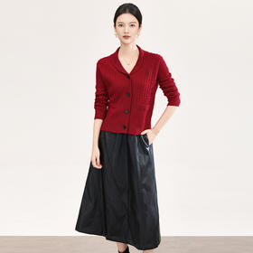 「高货wl」全新升级【铂金会员330/天猫439/差价109】(93616)洛诗琳气质减龄纽花羊毛开衫2026春季青果领刺绣毛衣外套