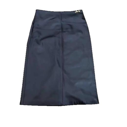 丁摩 真皮皮裙女中超长款绵羊皮半身直筒包臀裙Q2228 商品图4