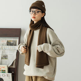 714street秋冬新款原创潮牌口袋插兜围巾纯色简约日系保暖长围脖
