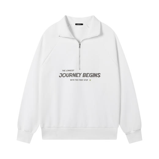 gxgjeans 男装情侣款拉链半开襟卫衣2025秋款日常通勤运动百搭男士套头卫衣K&C 商品图5