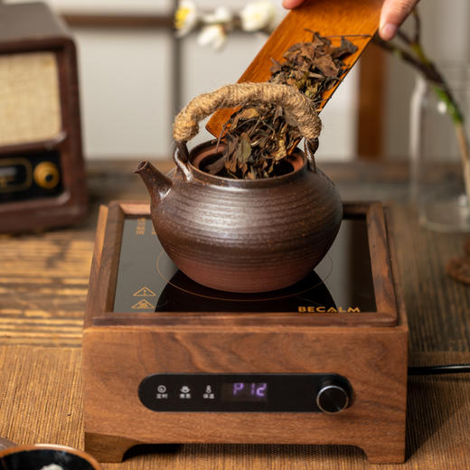 实木电陶炉煮茶搭配提梁烧水壶一套煮茶炉陶壶可定时保温 商品图4