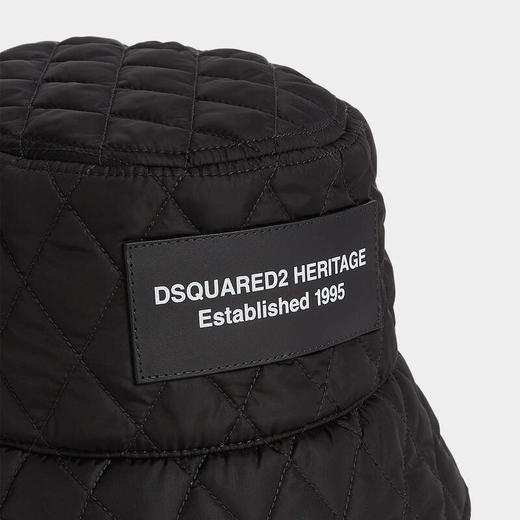 DSQUARED2 男士字母徽标贴片绗缝渔夫帽 黑色 HAM0098 11702380 2124 商品图4