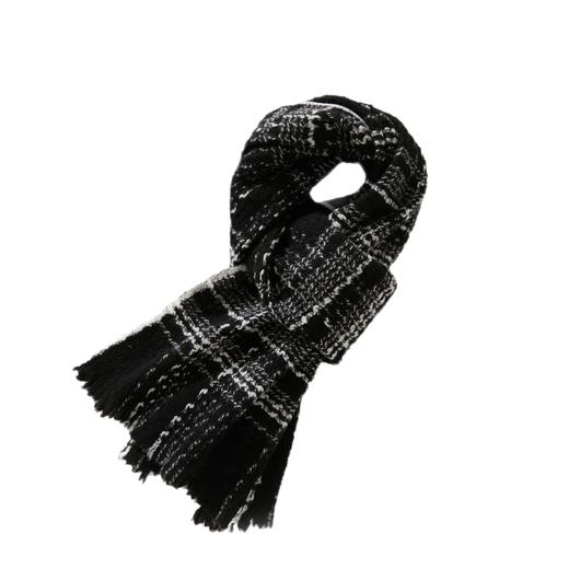 雀说 100%羊毛小香风格子优雅双面保暖围巾YM01 商品图4