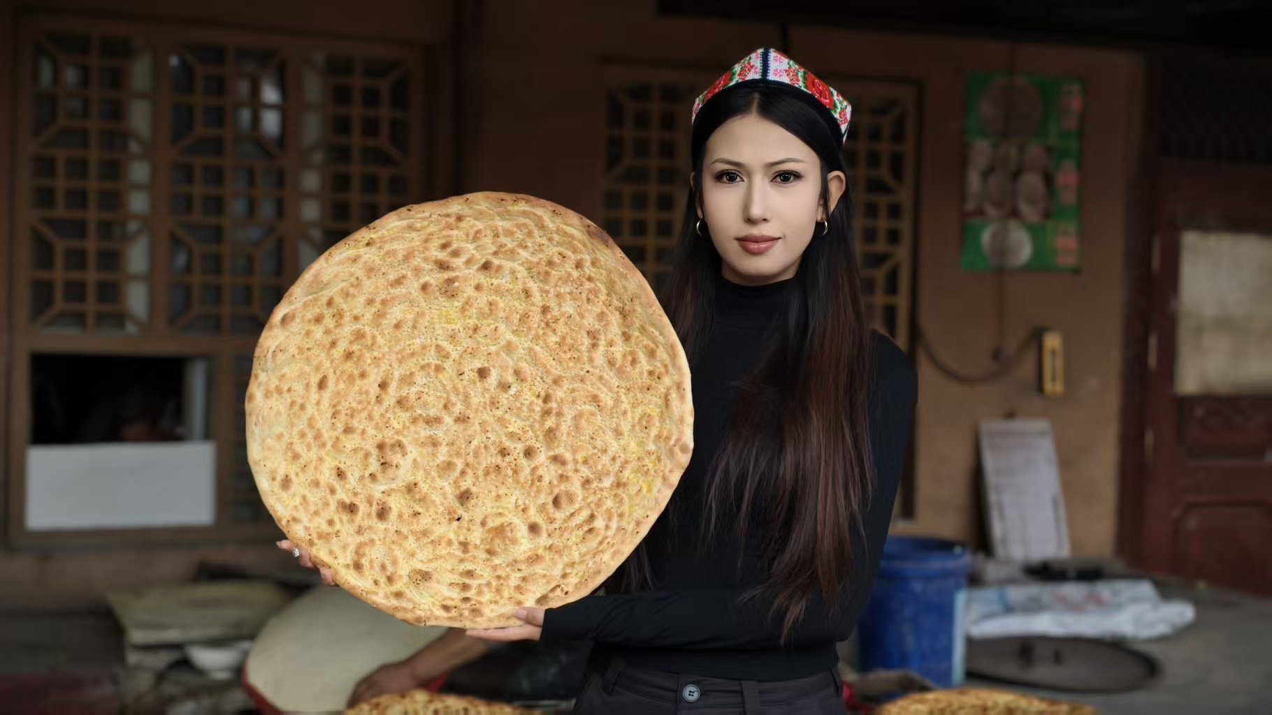 新疆库车大馕 现打现发 大如车轮 顺丰包邮