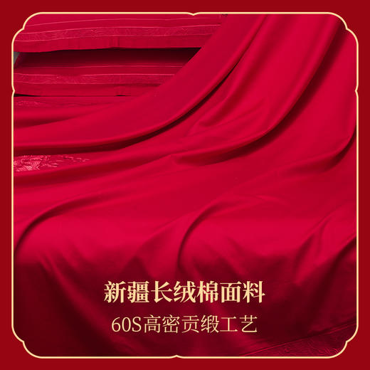 多喜爱 喜玫瑰 60S全棉贡缎六件套 简爱至上【精美刺绣】【拉杆礼箱】【重工刺绣】【宽边工艺】高密贡缎 色泽亮丽 垂坠感佳 商品图3