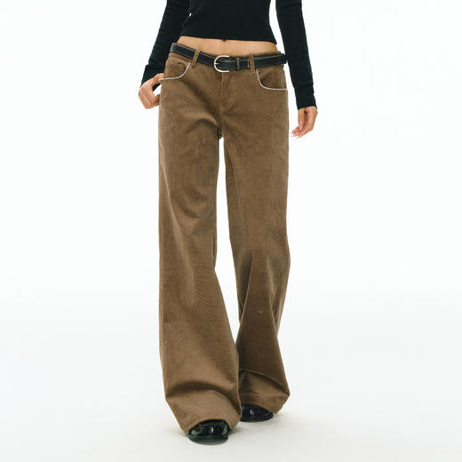 Ariseism 美式复古高级感灯芯绒休闲裤女冬季新款长裤子 商品图1