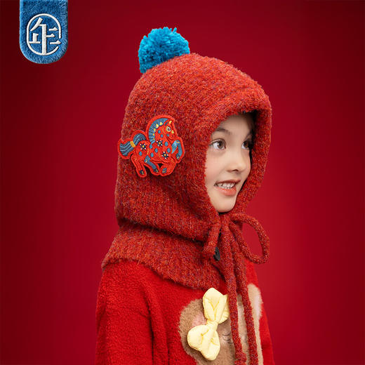 【盛世跃马针织帽】年衣儿童帽子冬季马年新款保暖新年毛线针织帽 商品图2