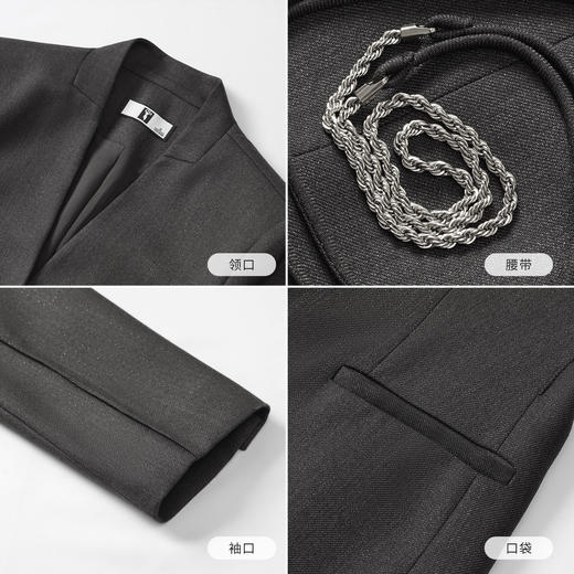 IWY/高级感灰色西装套装女V领收腰显瘦通勤职业装极简风两件套WCP333 商品图4