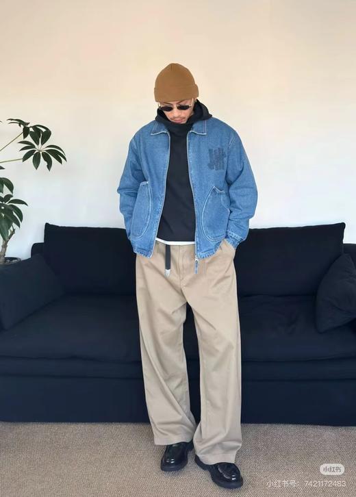 F011274五条杠大Logo宽松水洗做旧工装牛仔外套 商品图2