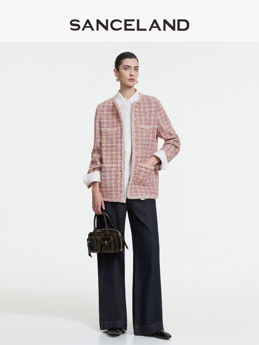 三石一澜SANCELAND女装春季粗纺羊毛短款外套SK15702018 商品图3