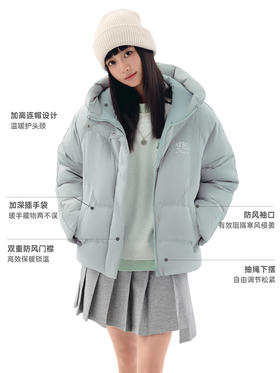 安踏多彩羽绒服丨防泼水女连帽保暖棉服冬季新款面包服162618906