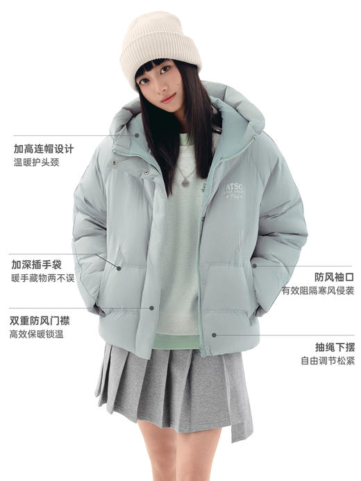 安踏多彩羽绒服丨防泼水女连帽保暖棉服冬季新款面包服162618906 商品图0