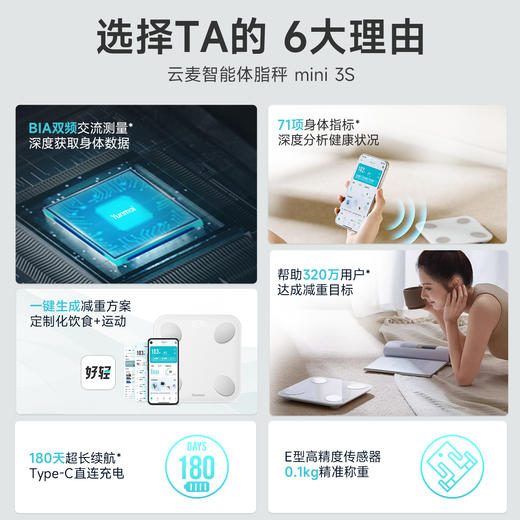【好轻官方】云麦智能体脂秤 mini 3S 充电款 商品图3