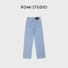 ROMI STUDIO“蓝标系列”复古水洗做旧皮牌浅蓝牛仔裤 RWDSXY1706 商品缩略图1