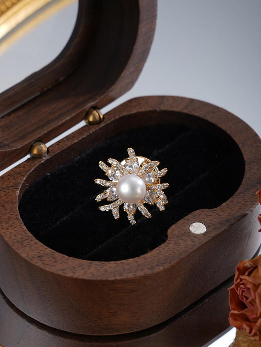 子佩集【雪域仙踪】珍珠惜王妃胸针【XXXZ233】6.5mm珠镀金雪花2601 商品图7