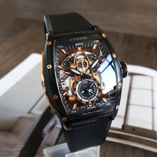 【95新】CVSTOS 卡斯托斯CVT-SEA-GMT-CP-5N-BST自动机械机芯日期显示GMT41*53.7MM（含表耳 男款）Challenge Sealiner GMT301225NJS36 商品图3