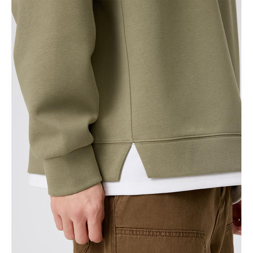 gxgjeans 男装撞色拼接假两件男士圆领卫衣2025秋款宽松日常通勤校园打底衫K&C 商品图4