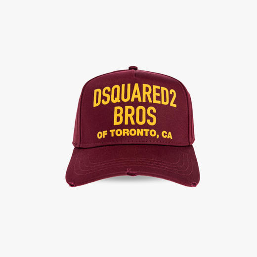 DSQUARED2 男士字母徽标印花棉质棒球帽 红色 BCM0517 05C00001 4066 商品图0