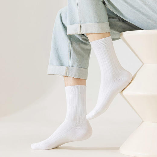 基础-简约百搭双针坑条设计男袜中袜-纪念日百货门店同款169151576 商品图7