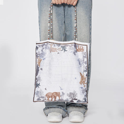 物兮物 东方梦境系列 复古缎面 印花单肩包 商品图1