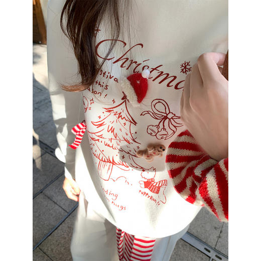 <曾小咸推荐>现货秒杀 ！微信超特价！圣诞树印花加绒卫衣（含围巾） 日常219.99 立减130 秒杀89.99！！ 商品图3