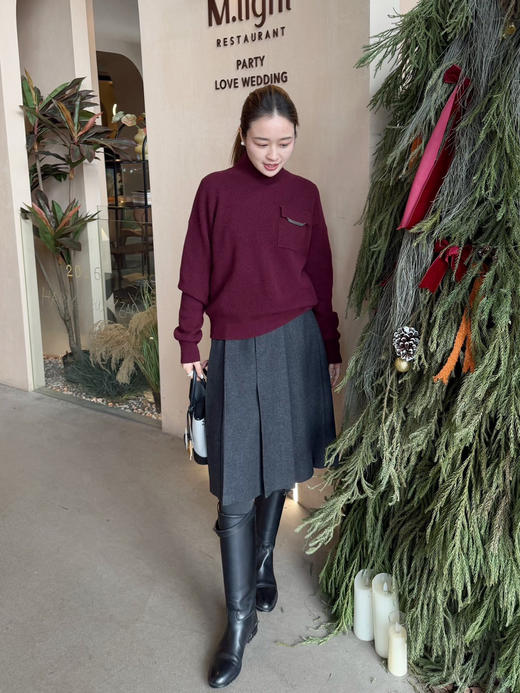 羊毛百褶裙 中长款百搭款|送 装饰腰带！ 商品图2