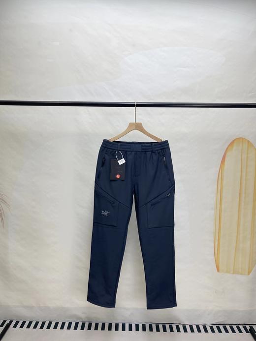 F011254户外软壳防风抓绒重工刺绣银色Logo松紧长裤 商品图9