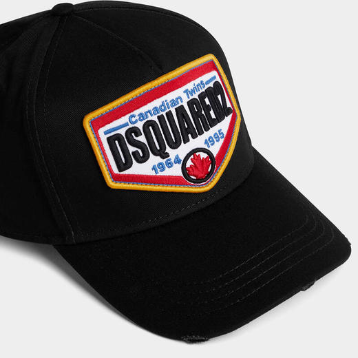 【一】DSQUARED2 男士刺绣徽标贴片休闲棒球帽 黑色 BCM0763 05C00001 2124 商品图4