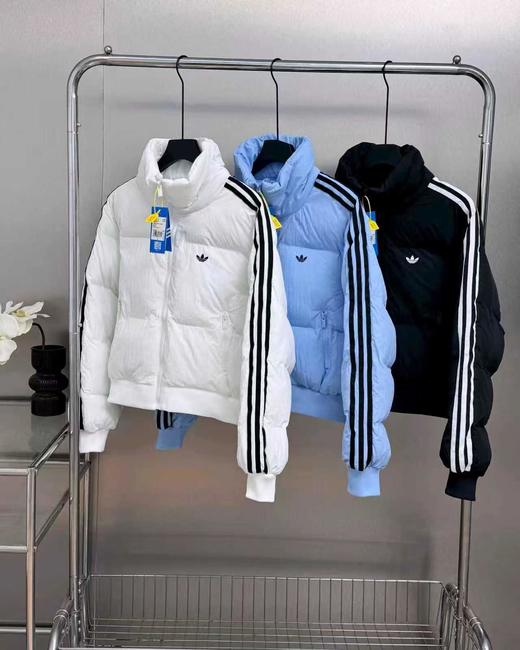 F011215舒适宽松短款三叶草长袖加厚立领羽绒棉服女款 商品图0