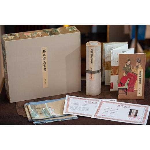 （春节不打烊）《韩熙载夜宴图》全卷画作由经验丰富的装裱工匠，历经17道工序，精工细作而成，复刻原作风貌，笔墨变化纤毫毕现 商品图5