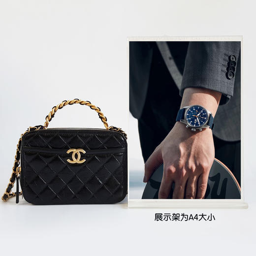 【95新】CHANEL香奈儿黑金油蜡皮手柄方盒子相机包单肩包女士 060126NJS29 商品图8