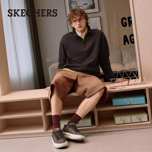 斯凯奇（Skechers）新年礼物卫衣男长袖男t恤冬季新品简约针织套头polo上衣L425M056 商品图2