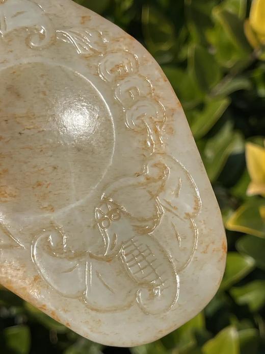 和田金沁白玉雕蝙蝠纹颜料硯，顺丰包邮 商品图9