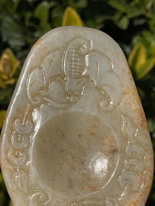 和田金沁白玉雕蝙蝠纹颜料硯，顺丰包邮 商品图10