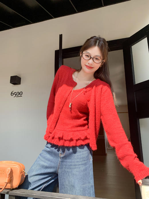 <曾小咸推荐>现货秒杀 ！微信超特价！韩系毛衣开衫两件套 日常269.99 立减140 秒杀129.99！！ 商品图13