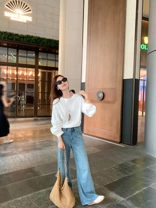 <曾小咸推荐>现货秒杀 ！微信超特价！袖口绣花镂空长袖T 日常149.99 立减80 秒杀69.99！！ 商品图6