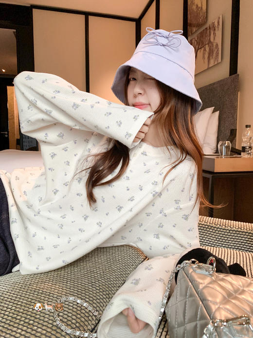 <曾小咸推荐>4.5现货秒杀 ！微信超特价！韩系碎花长袖t恤 日常159.99 立减100 秒杀59.99！！ 商品图4