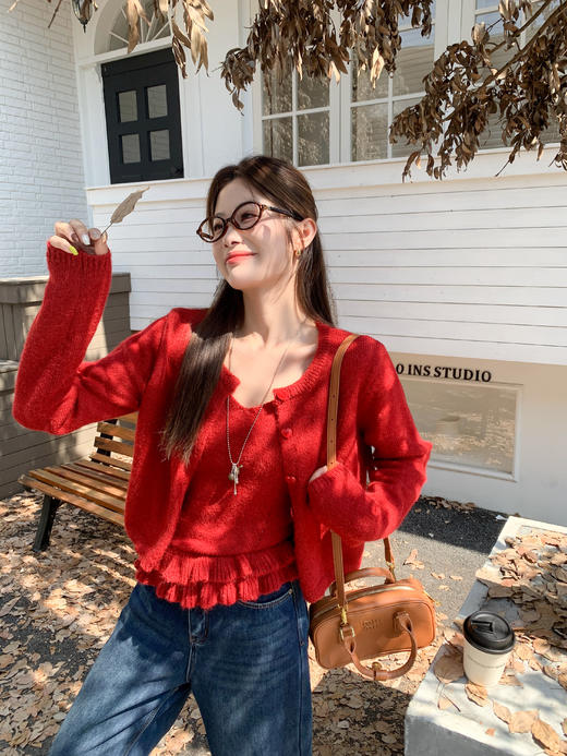 <曾小咸推荐>现货秒杀 ！微信超特价！韩系毛衣开衫两件套 日常269.99 立减140 秒杀129.99！！ 商品图12