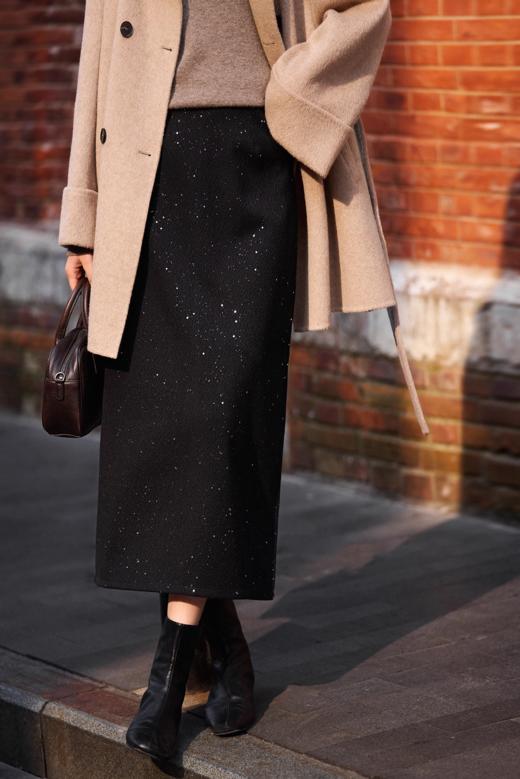 落入银河毛呢亮片裙｜把星河穿身上，贵气时髦，人群中的发光体！【下单7天内发货】 商品图4