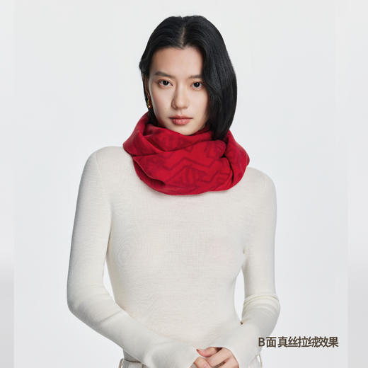 满百减十 | 凯喜雅冬季真丝拉绒双面围巾《绫绮锦绣》30*180cm 商品图2