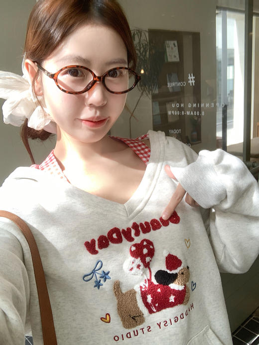 <曾小咸推荐>现货秒杀 ！微信超特价！v拼接连帽加绒卫衣 日常219.99 立减120 秒杀99.99！！ 商品图8