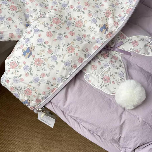 【亲肤安全材质❗️时尚可爱百搭】女童加厚外套两面可穿2025新款韩版宝宝洋气碎花休闲加棉连帽棉服。jc 商品图3