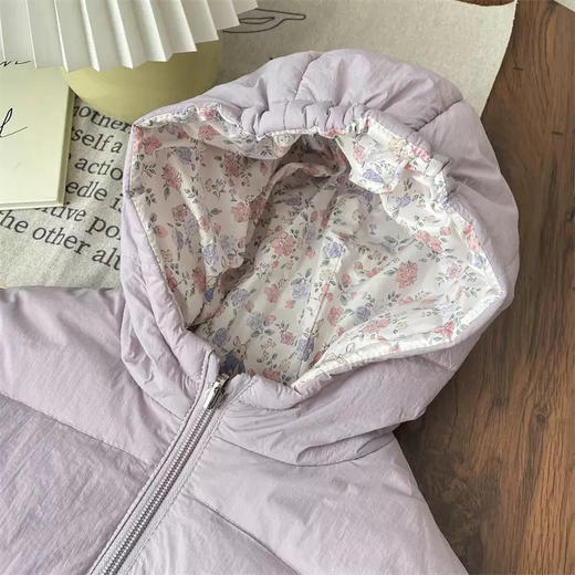 【亲肤安全材质❗️时尚可爱百搭】女童加厚外套两面可穿2025新款韩版宝宝洋气碎花休闲加棉连帽棉服。jc 商品图2