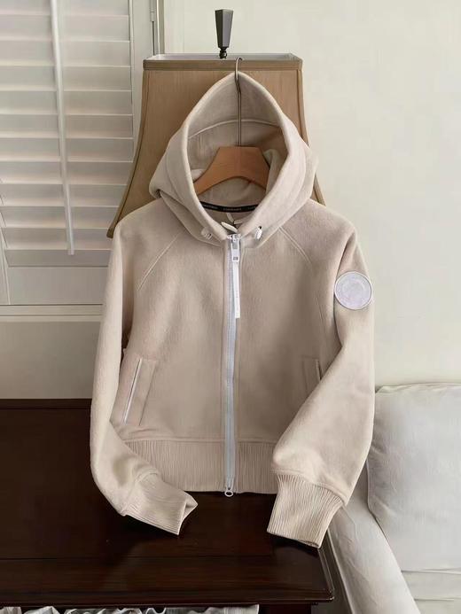 F011389新款抓绒羊毛饰章连帽夹克外套男女同款 商品图0
