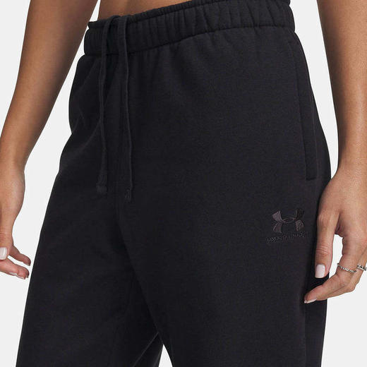 安德玛运动裤女士秋冬新款宽松休闲束脚针织黑色长裤6003676-004 商品图1